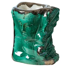 Giulia E Il Mare Vaso scultura in ceramica policroma