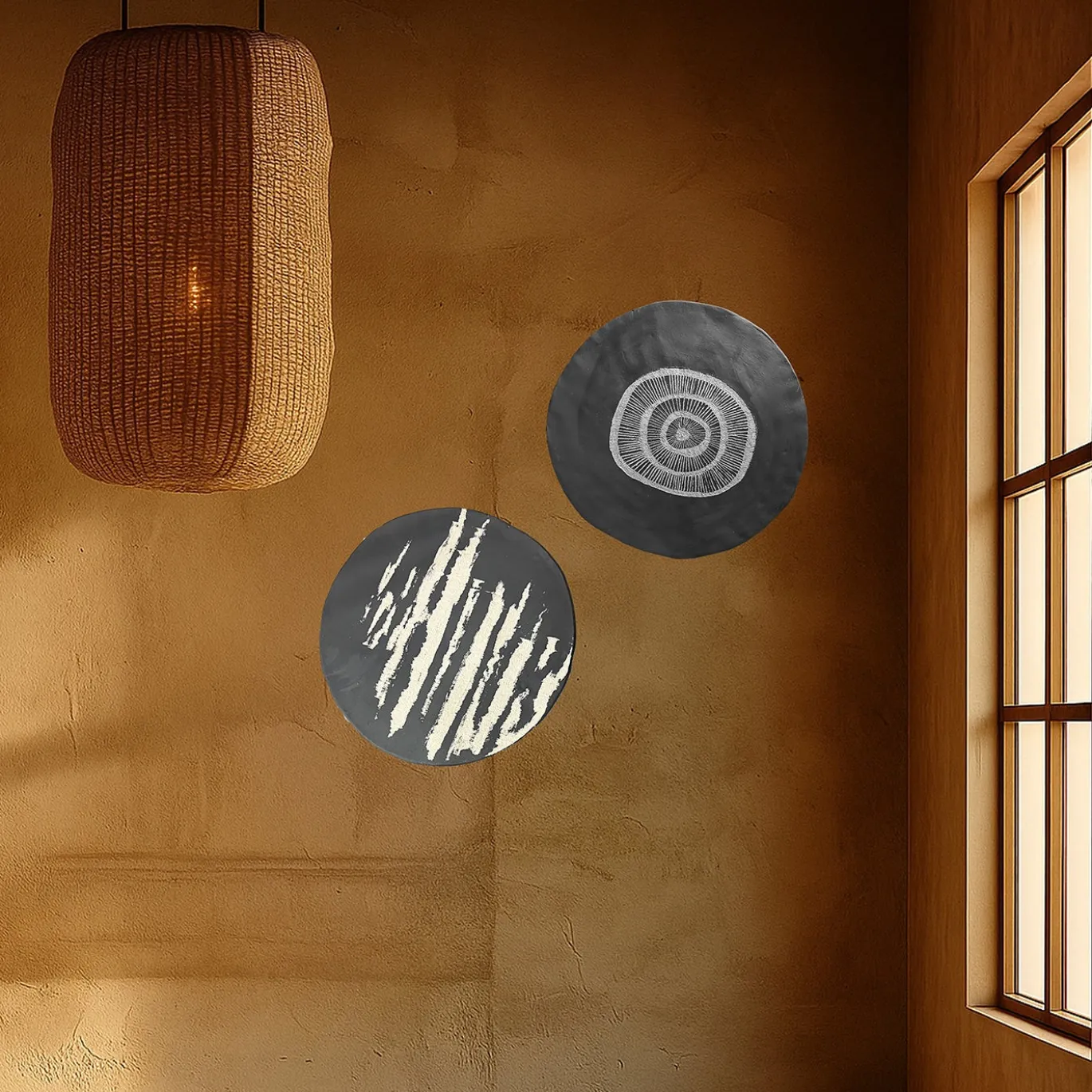 Gob 5 Piatto in Ceramica Bianco e Nero