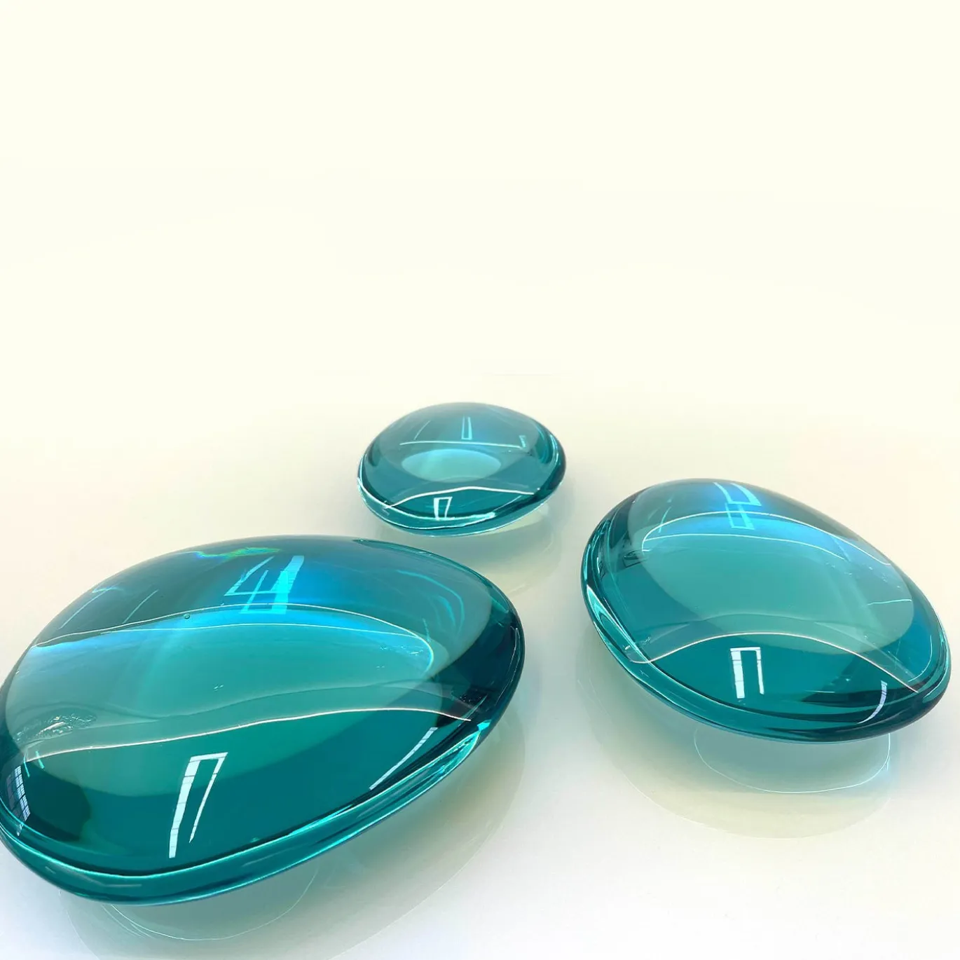 Gocce Set di tre sculture in cristallo