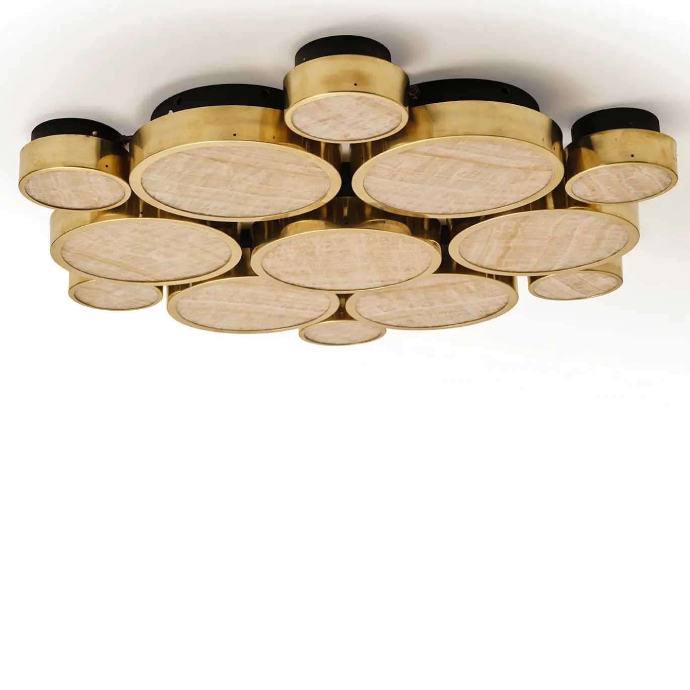 Gran Costellazione Libra Lampada da soffitto a filo in marmo, ottone e onice