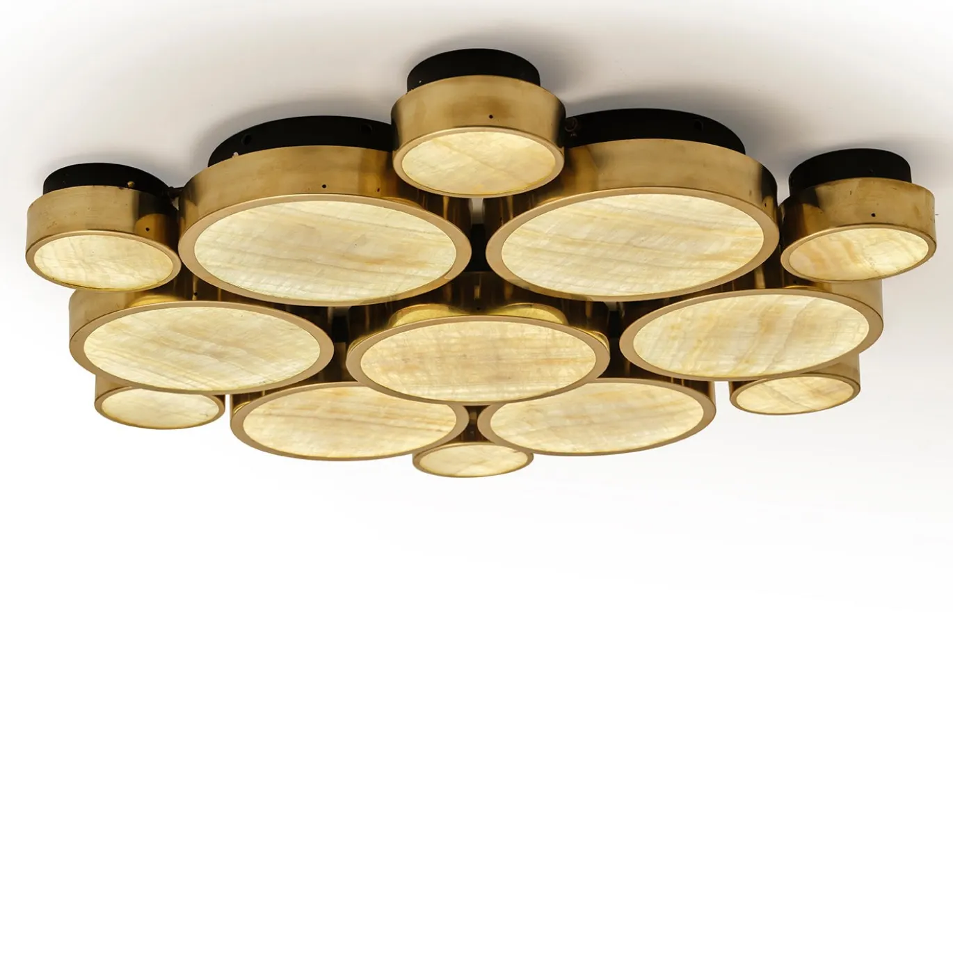 Gran Costellazione Libra Lampada da soffitto a filo in marmo, ottone e onice