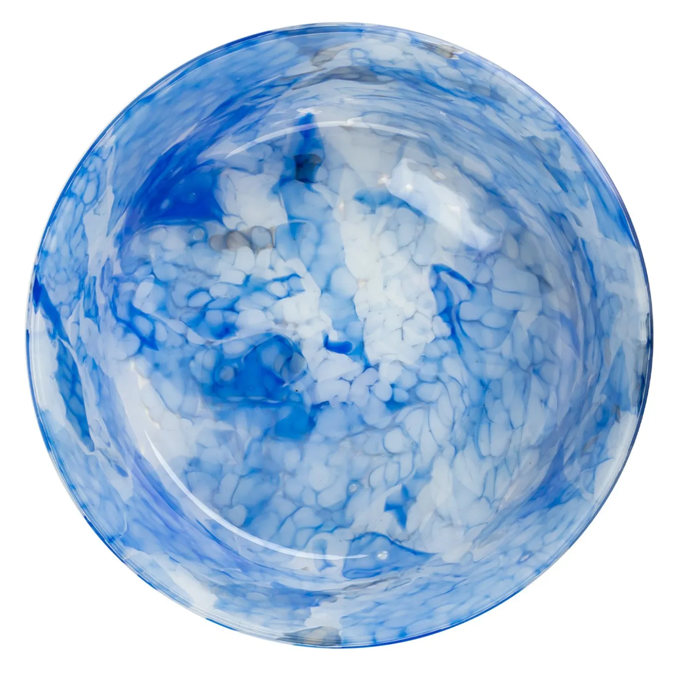 Grande Ciotola in Vetro di Murano Blu e Avorio