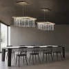 Grande lampadario in vetro trasparente a forma di rombo