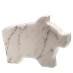 Grande statuetta di maiale bianco di Alessandra Grasso