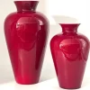 Grande vaso ad anfora in vetro di Murano bordeaux