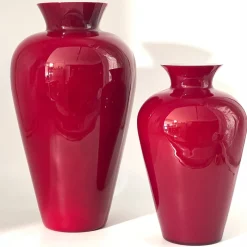 Grande vaso ad anfora in vetro di Murano bordeaux