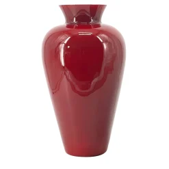 Grande vaso ad anfora in vetro di Murano bordeaux