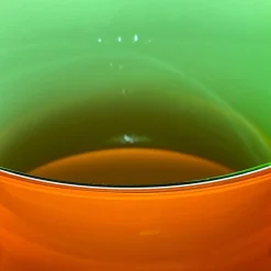 Grande vaso ad anfora in vetro di Murano arancione