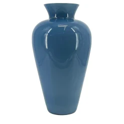 Grande vaso ad anfora in vetro di Murano color turchese