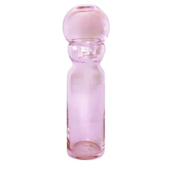 Grande vaso in cristallo trasparente Licata soffiato a mano con coperchio rimovibile