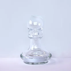 Grande vaso in cristallo trasparente soffiato a mano Erice con coperchio rimovibile