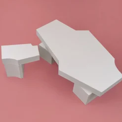 Hiri White Leather Coffee Table