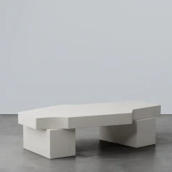 Hiri White Leather Coffee Table