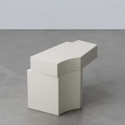 Hiri White Leather Side Table