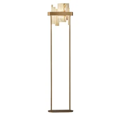 Honice Lampada da terra in marmo onice e finitura oro in metallo