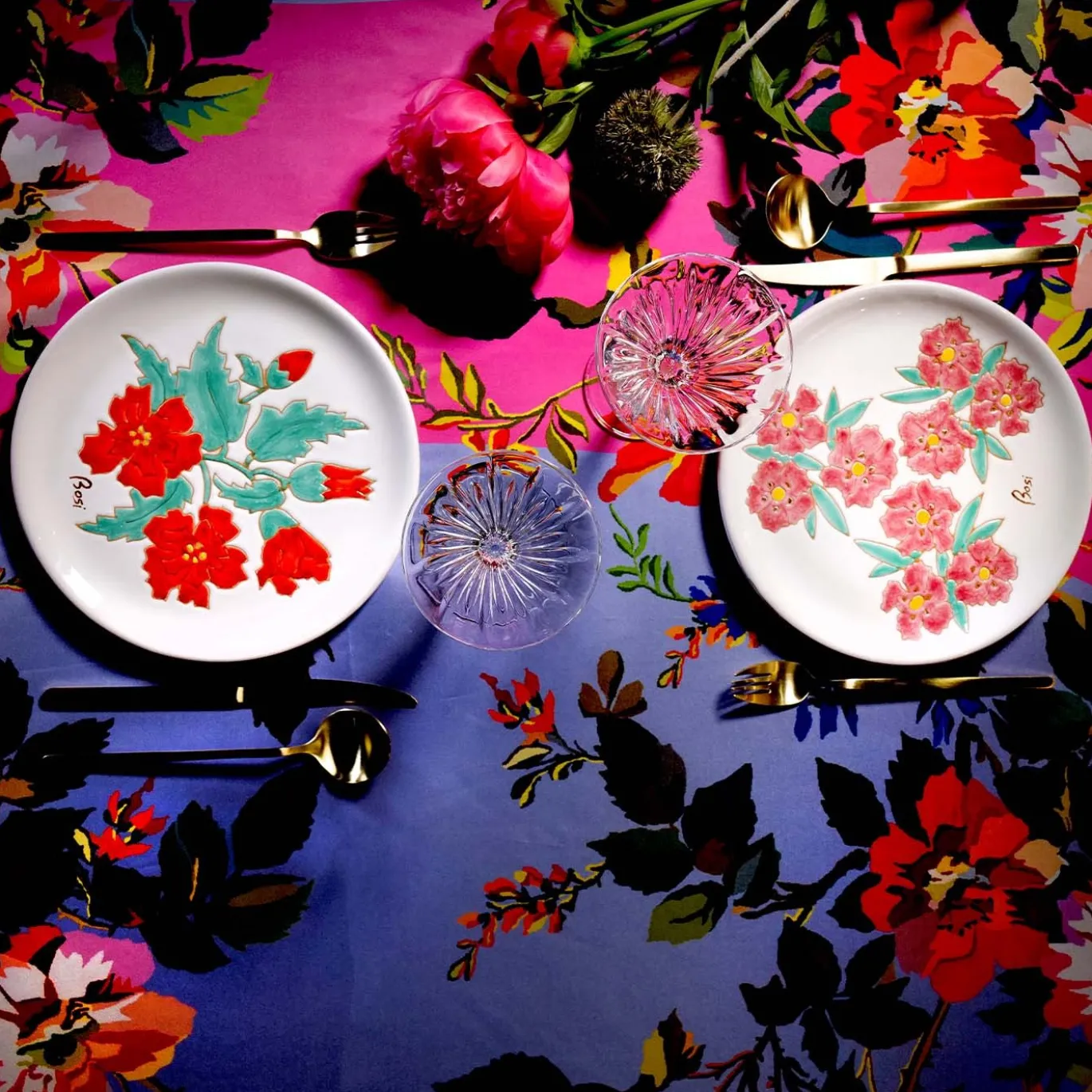 I Fiori Rosso Piatto Decorativo
