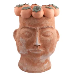 Il Goloso con Kaki in Terracotta Vaso Figurativo