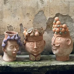 Il Grande Goloso con Melanzane Terracotta Figurative Vase