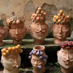 Il Grande Goloso con Melanzane Terracotta Figurative Vase