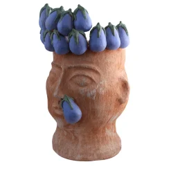 Il Grande Goloso con Melanzane Terracotta Figurative Vase