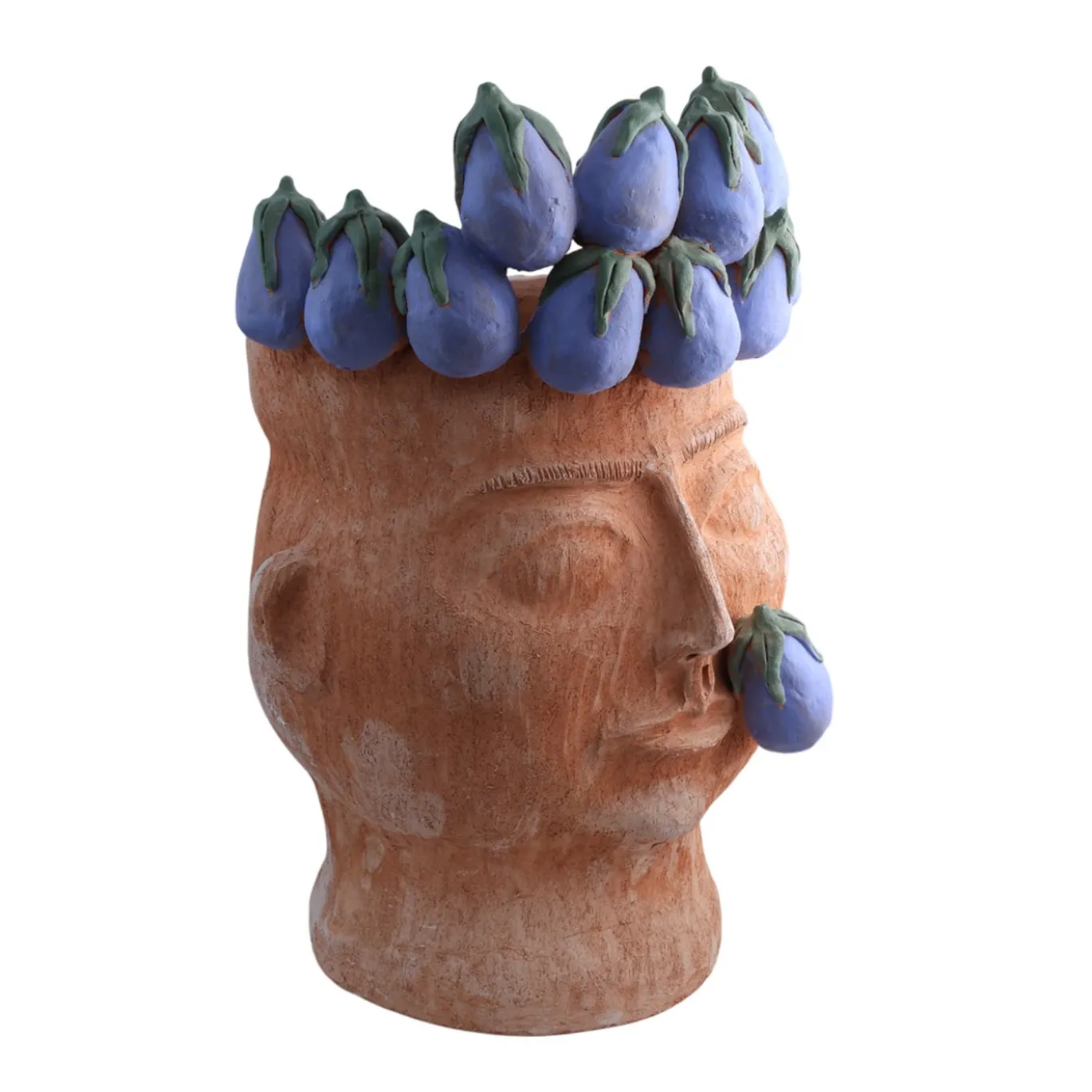 Il Grande Goloso con Melanzane Terracotta Figurative Vase