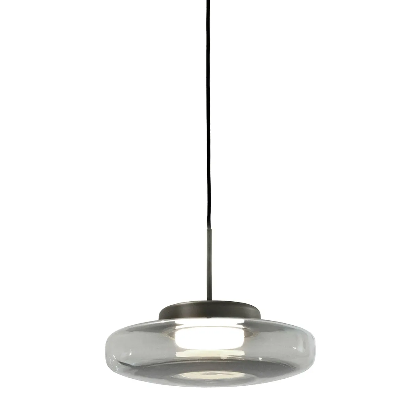 Illuminazione a sospensione in vetro grigio Lounge