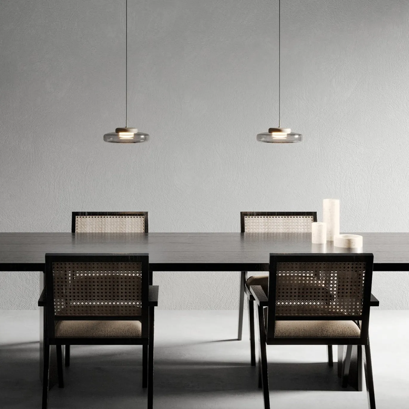 Illuminazione a sospensione in vetro grigio Lounge