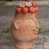 Il Moro Goloso con Mele Terracotta Figurative Vase