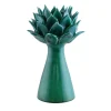 Il portacandele in ceramica verde Cynaria