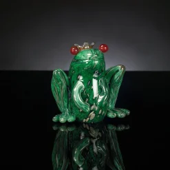 Il principe ranocchio, statuetta in vetro verde