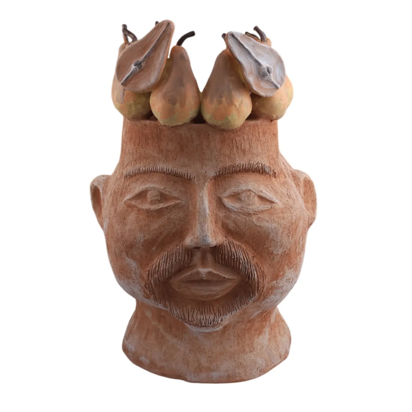 Il Re delle Pere Vaso Testa in Terracotta