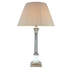 Impero Lampada da Tavolo Finitura Cromo con Paralume Bianco