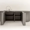 Infinity Credenza ondulata a 2 porte in Lacca 61 Stagno