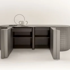Infinity Credenza ondulata a 2 porte in Lacca 61 Stagno