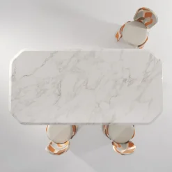 Inge calacatta marble dining table