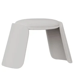 Inge white leather pouf