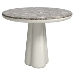 Isotopo S - Tavolo da pranzo rotondo in marmo grigio Billiemi