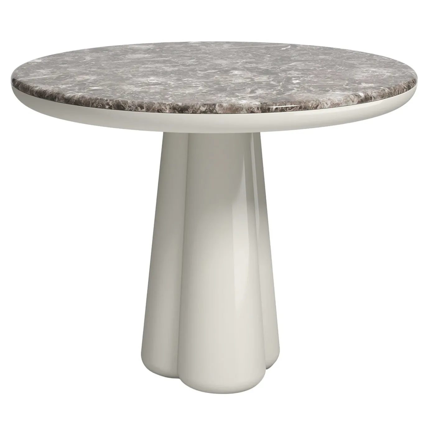 Isotopo S - Tavolo da pranzo rotondo in marmo grigio Billiemi