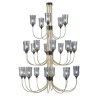 Jacaranda Lampadario a tre livelli in ottone grigio