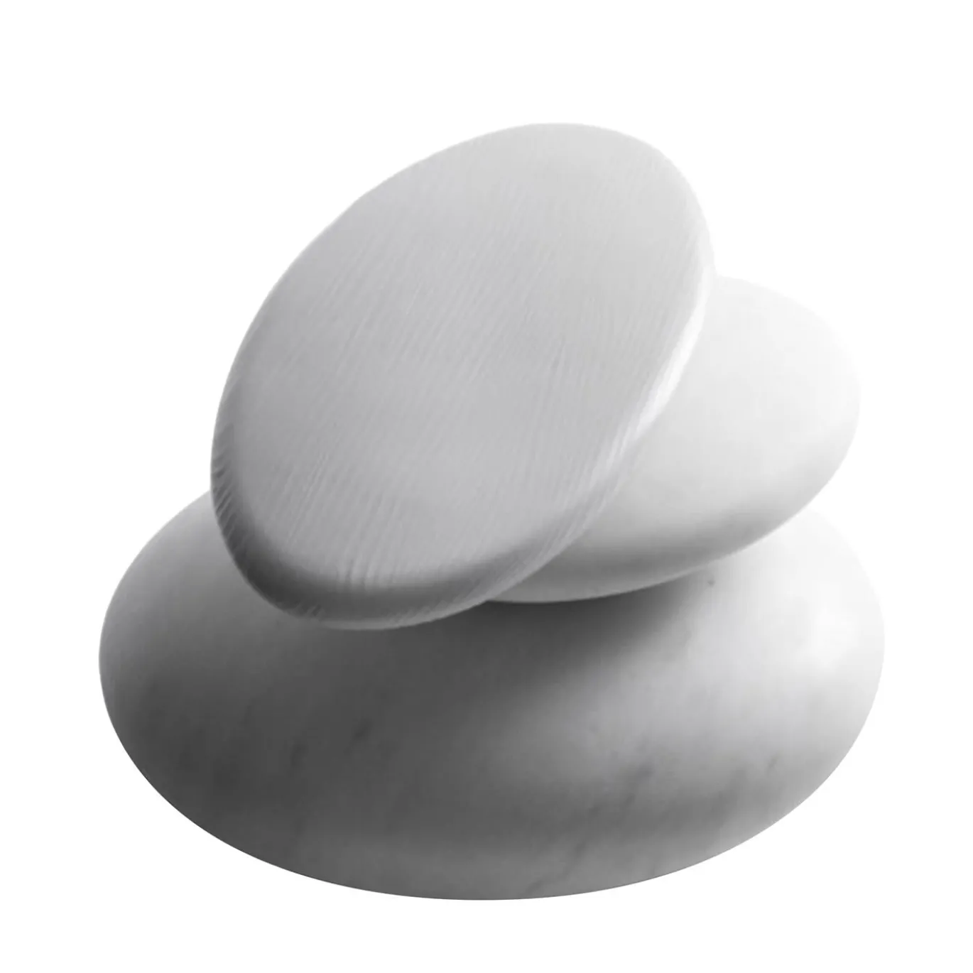 Keir Small Oval in Bianco del Re con seduta in legno Larice Bianco