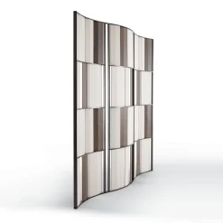 Kiranami divisorio ambiente in pelle e legno