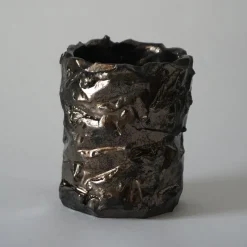 Kurinuki Vaso in Ceramica Bronzo #2