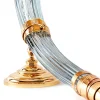 Lampada Abate Boccadoro in cristallo perlato e finitura in oro rosa