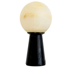 Lampada a luna in marmo nero di Marquina
