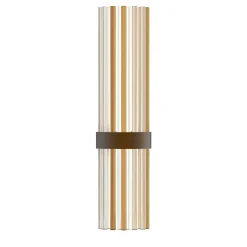 Lampada a muro Celsi a 2 luci in vetro di Murano color fumè e cristallino