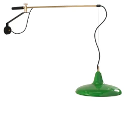 Lampada a muro Hoop in Metallo Lucido Verde
