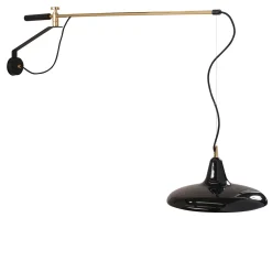 Lampada a muro Hoop in Metallo Lucido Nero