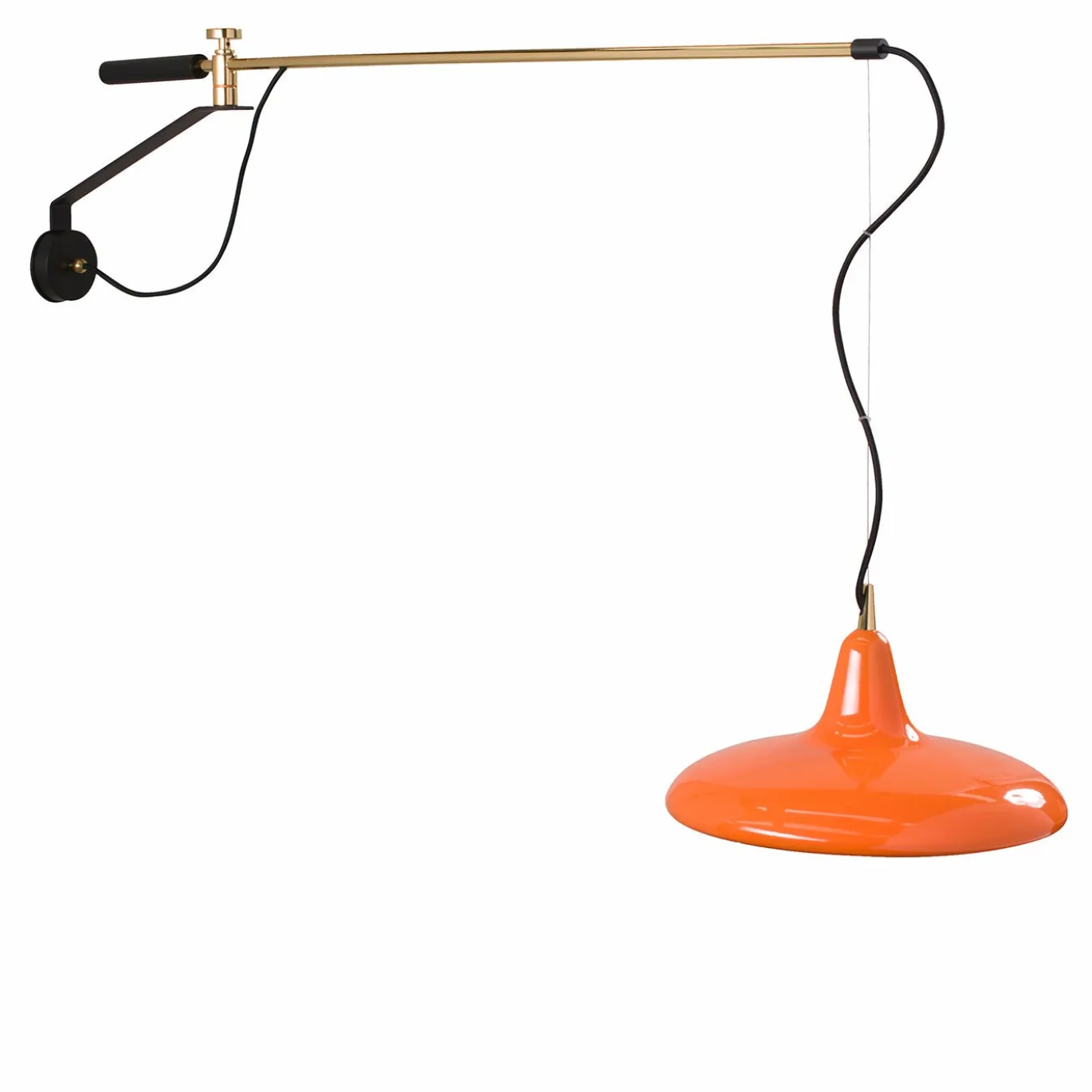 Lampada a muro Hoop in Metallo Lucido Arancione