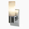Lampada a parete in ottone cromato e alabastro a 1 luce piccola Alabaster Tube
