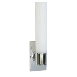 Lampada a parete in ottone cromato e alabastro a 1 luce grande Alabaster Tube